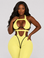 Halter Keyhole Scrunched Jumpsuit