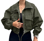 Women’s Zip-Up Cropped Anorak Coat