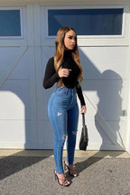 High Rise Compression Skinny Jeans