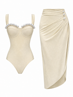 Champagne Pearl Bustier Set