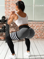 Seamless Striped Peach Yoga Hip-Lifting Pants