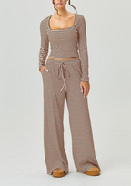Slouchy Stripe Crop Top Set