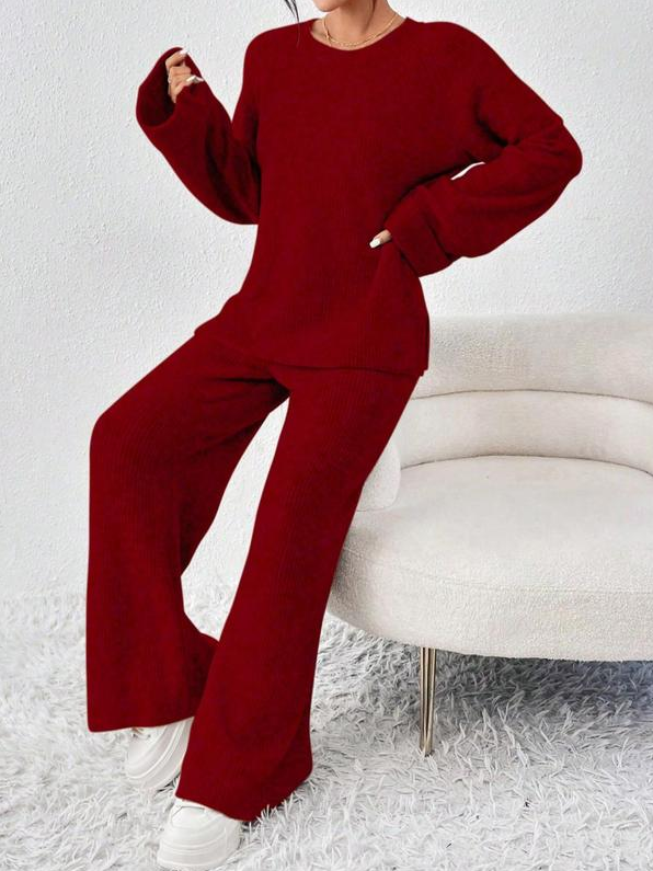 Cozy Raglan Sweater Pants Set