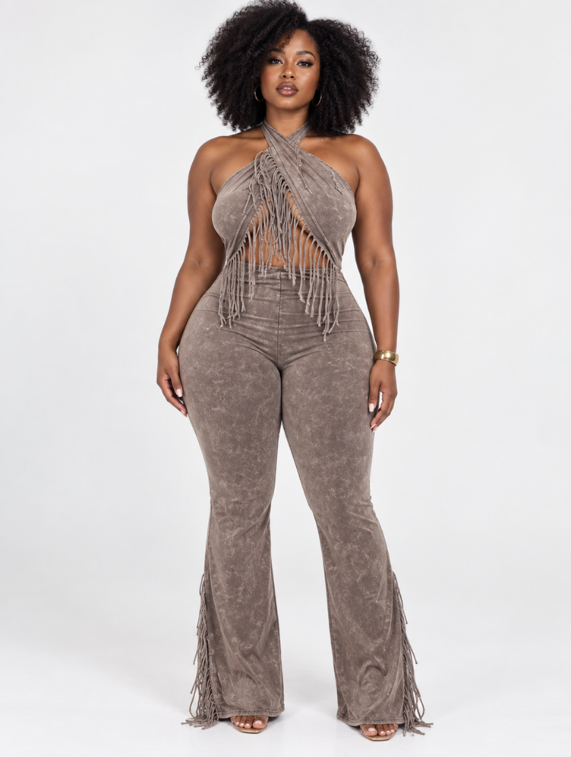 Desert Fringe Flare Jumpsuit (Pre-Order)