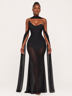 Black Scarf Corset Gown