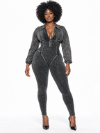 Washed Rib Bustier Catsuit