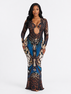 Butterfly Wing Mesh Maxi