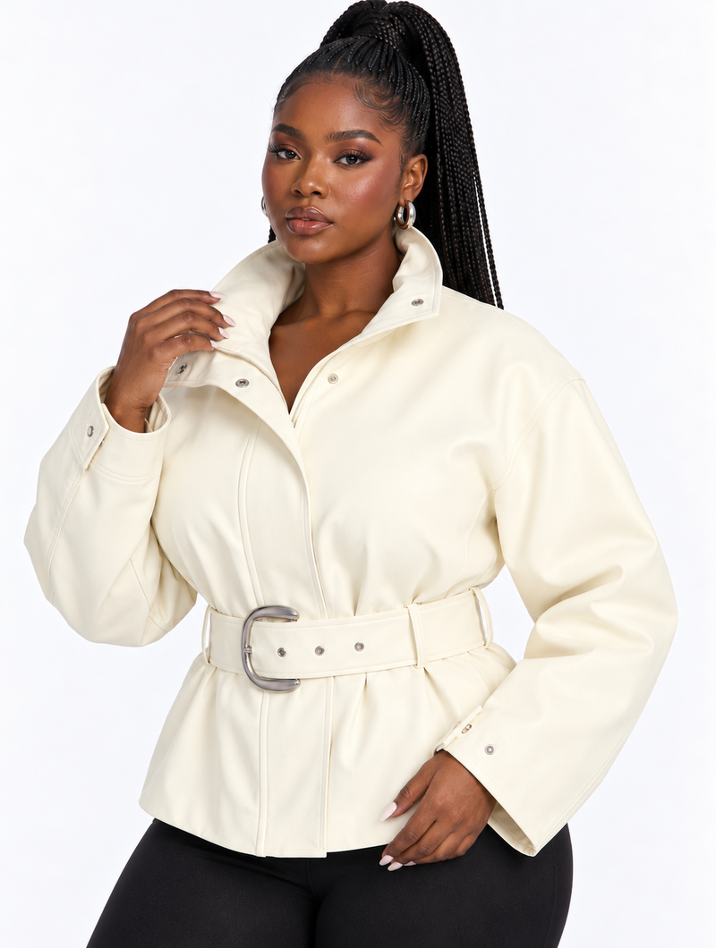 High Neck Belted Jacket (Pre-Order)