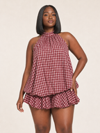 Gingham Bubble Halter Dress