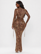 Leopard Ruched Maxi Set