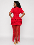 Crimson Tiered Grid Set
