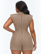 Classic Plaid Skort Playsuit