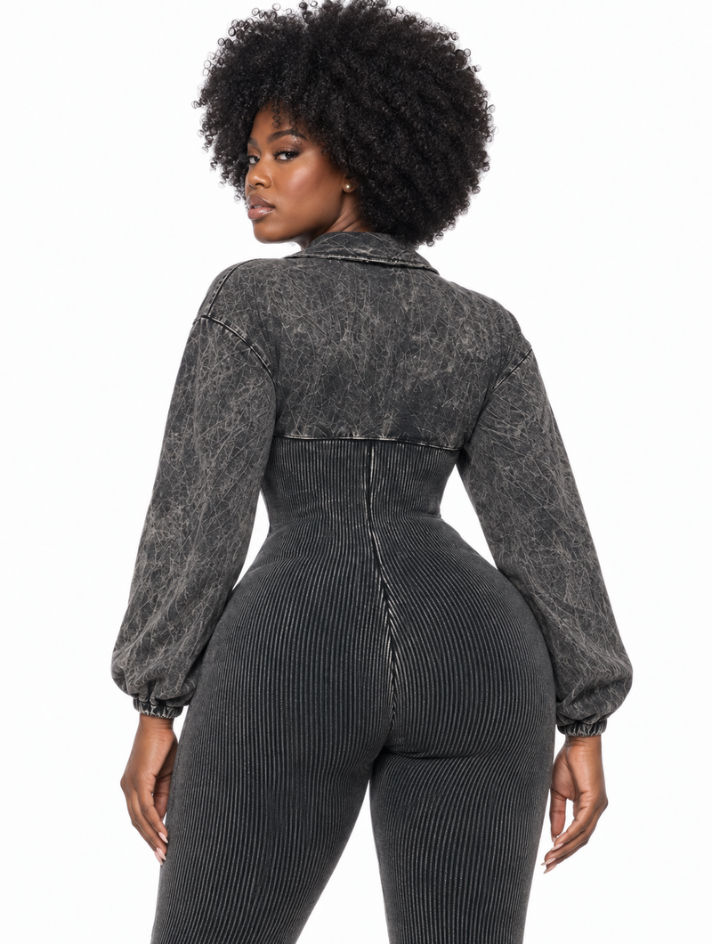 Washed Rib Bustier Catsuit