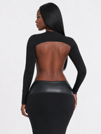 Plunge Backless Maxi Dress