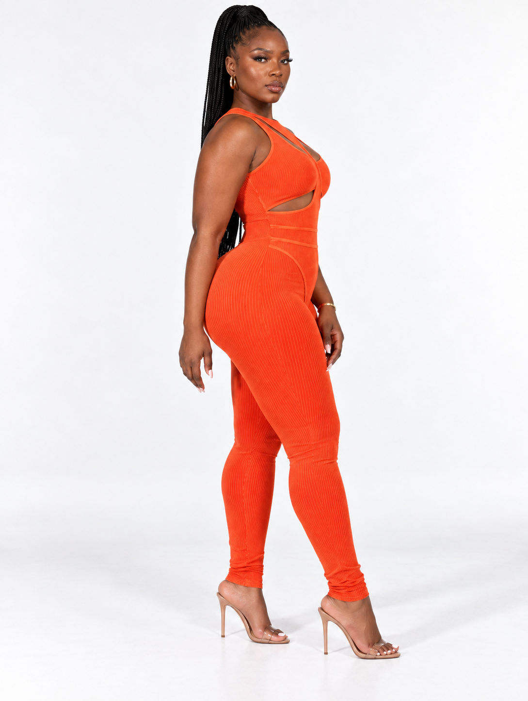 Sunset Ribbed Cutout Jumpsuit (Pre-Order)