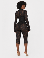 Lace Capri Corset Jumpsuit