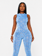 Starry Mesh Sleeveless Jumpsuit