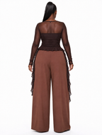 Cascade Ruffle Mesh Top