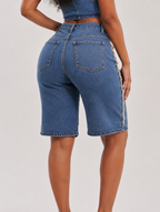 Grommet Detail Denim Jorts