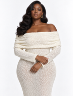 Ivory Foldover Knit Maxi