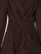 Lace-Up Tie Shirt Dress
