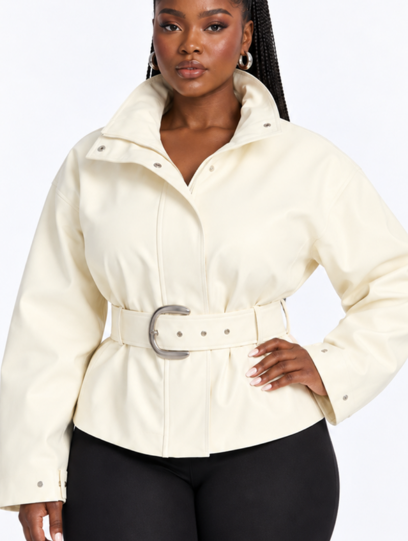High Neck Belted Jacket (Pre-Order)