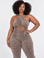 Desert Fringe Flare Jumpsuit (Pre-Order)