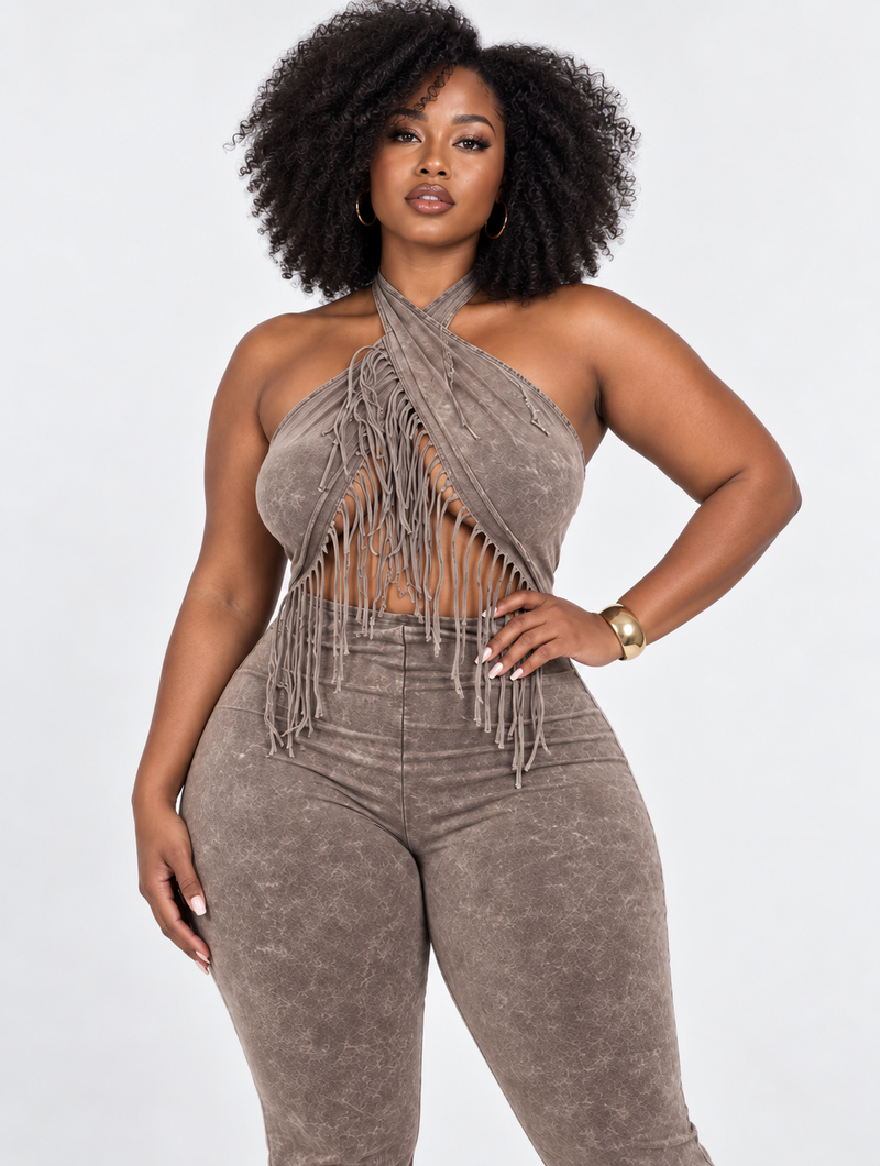 Desert Fringe Flare Jumpsuit (Pre-Order)