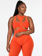 Sunset Ribbed Cutout Jumpsuit (Pre-Order)