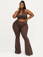 Mocha Leopard Flare Set