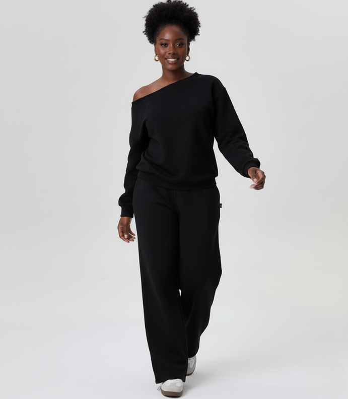 Off-Shoulder Casual Sweatshirt