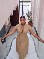 Zip Front Maxi Dress