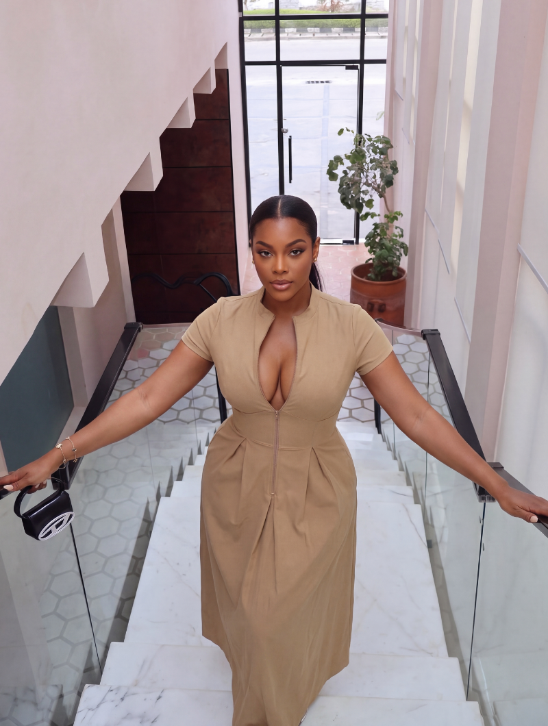 Zip Front Maxi Dress