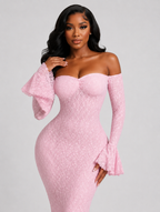 Pink Lace Mermaid Gown