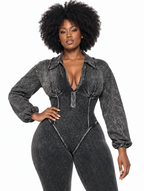 Washed Rib Bustier Catsuit