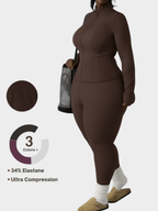 Women's Zip Up Jacket & Leggings Sport Set-(Black Friday)