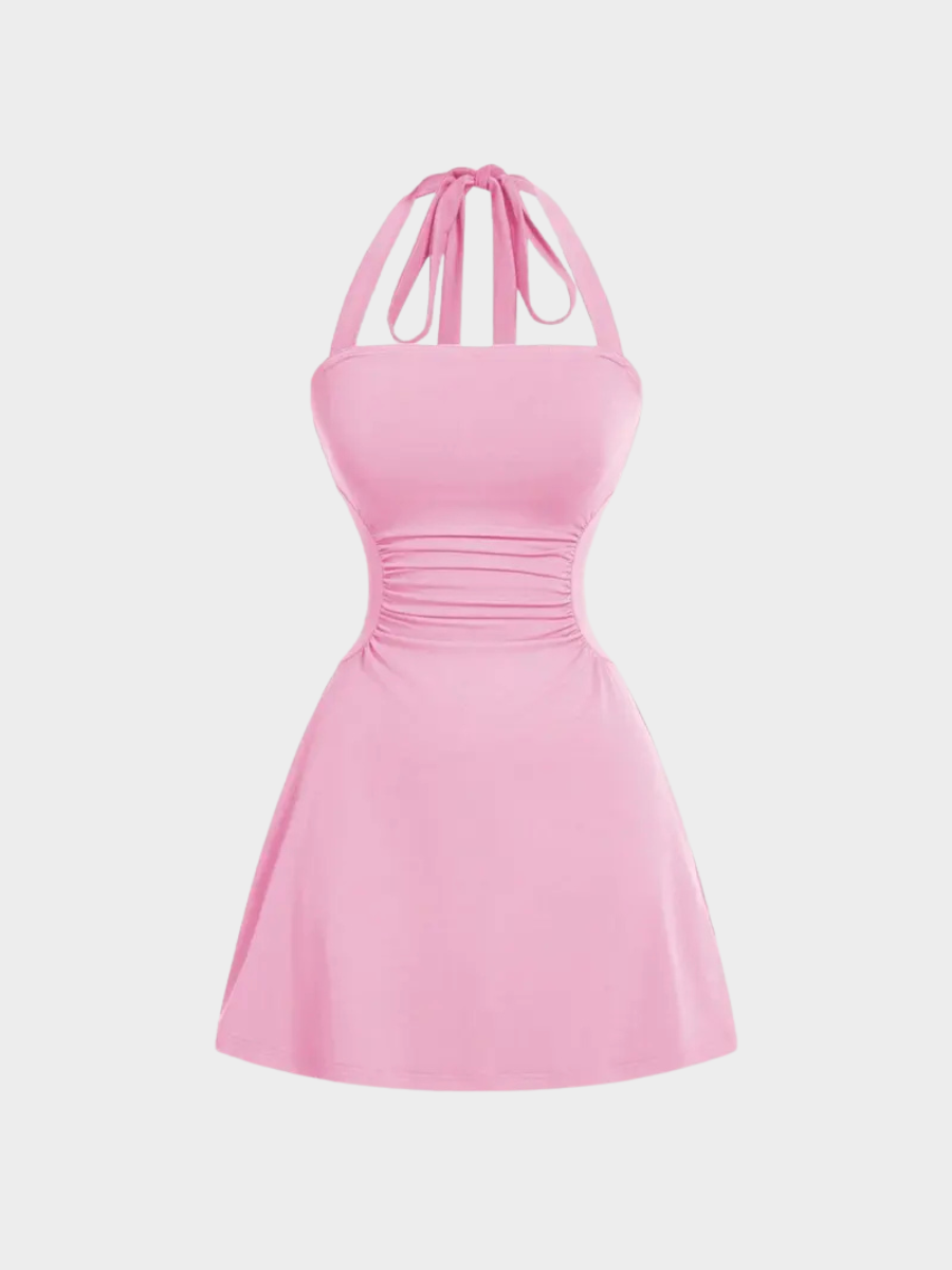 Ruched Halter Dress