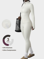 Women's Zip Up Jacket & Leggings Sport Set-(Black Friday)