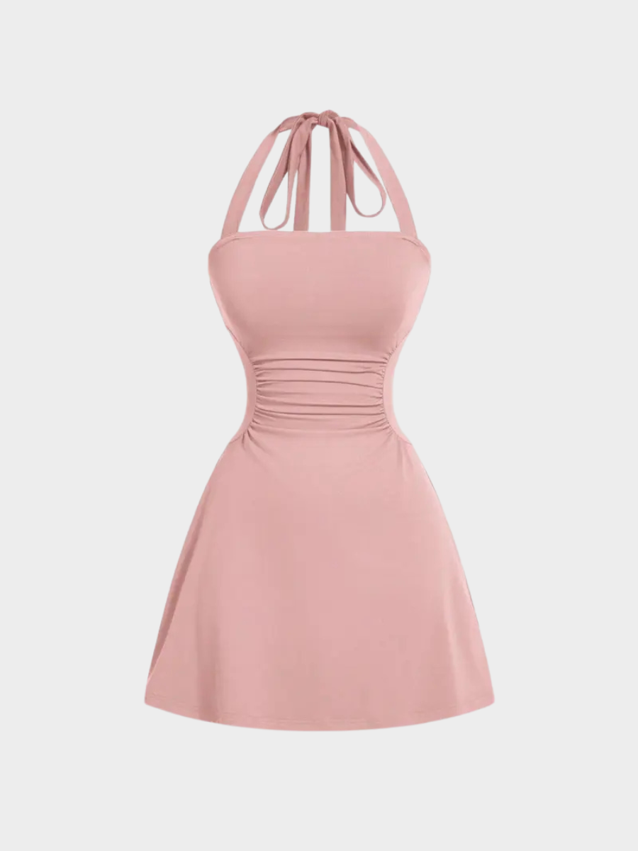 Ruched Halter Dress