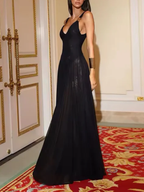 Sheer Mesh V-Neck Dress