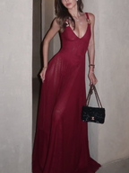 Sheer Mesh V-Neck Dress