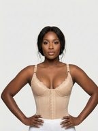 Seamless Satin Corset with Lace Cups