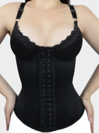 Seamless Satin Corset with Lace Cups