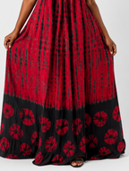 Crimson Boho Tie-Dye Maxi