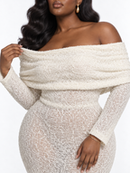 Ivory Foldover Knit Maxi