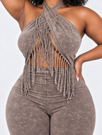 Desert Fringe Flare Jumpsuit (Pre-Order)