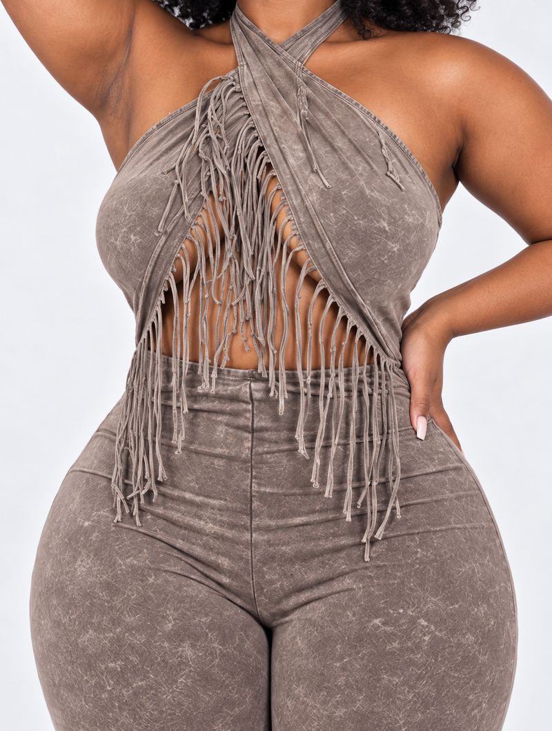 Desert Fringe Flare Jumpsuit (Pre-Order)