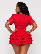 Crimson Tiered Grid Set