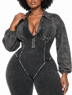 Washed Rib Bustier Catsuit