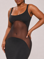 Mesh Waist Cutout Maxi